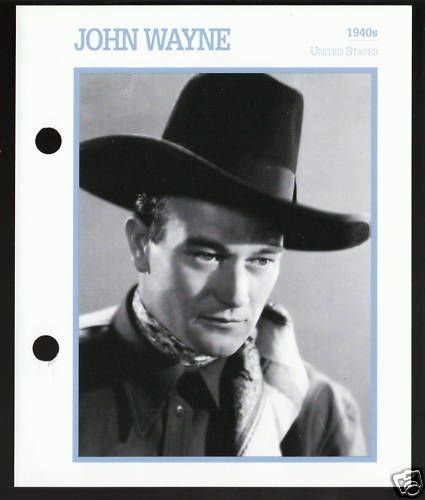 JOHN WAYNE Atlas Movie Star Picture Biography CARD  