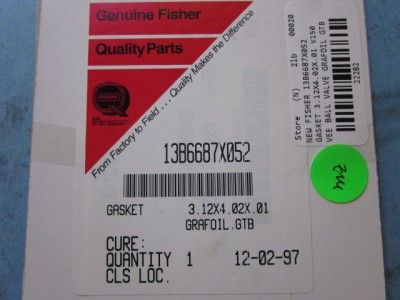 NEW FISHER 13B6687X052 GASKET VEE BALL VALVE GRAFOIL GTB 3.12X4.02X 