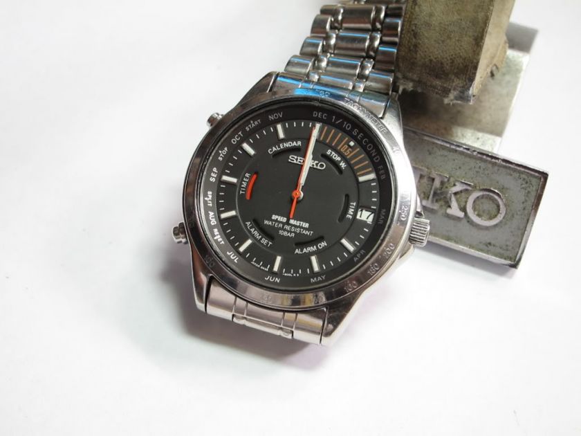 VINTAGE SEIKO SPEED MASTER QUARTZ CHRONO 6M13 RARE  