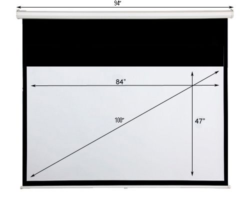 MaxStar 100 169 Pull Down Manual Projector Screen NEW  