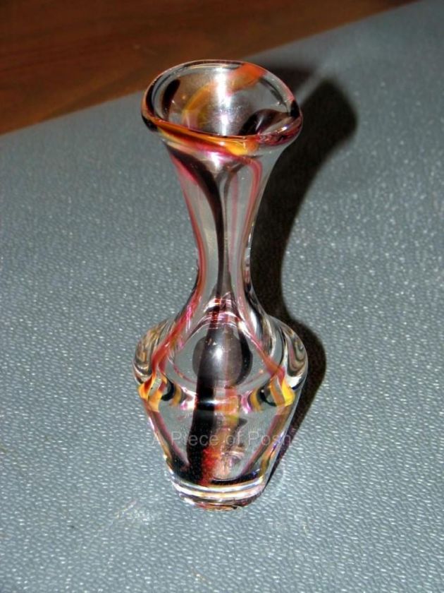 Orrefors Striped Crystal Vase Signed & BEAUTIFUL  
