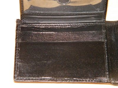 GORGEOUS BLACK ITALIAN LEATHER LIZARD EMBOSSED BIFOLD WALLET  