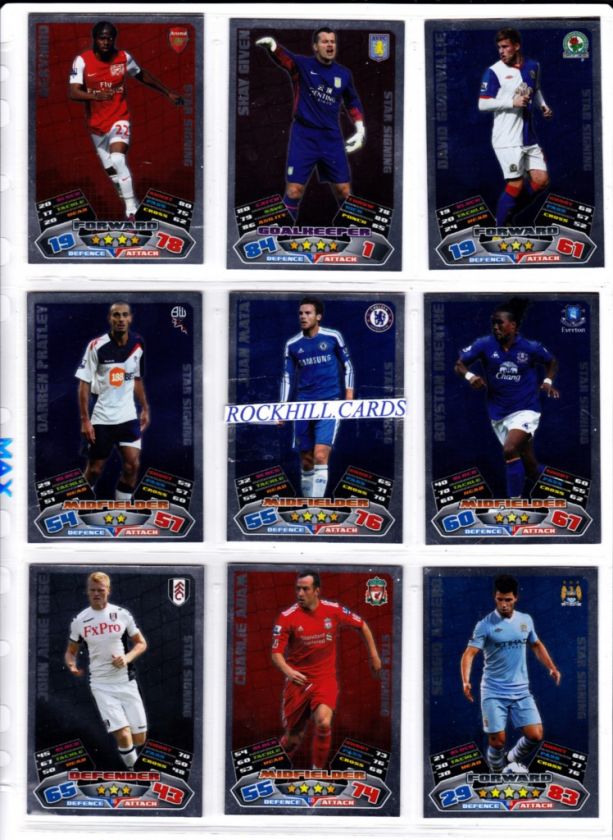 MATCH ATTAX 11 12 PICK YOUR OWN STAR SIGNING CARD FROM 99p FREE P+P 