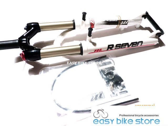 2010 MANITOU R7 R SEVEN MTB PRO FORK MILO DISC & V BRAKE   WHITE BIKE