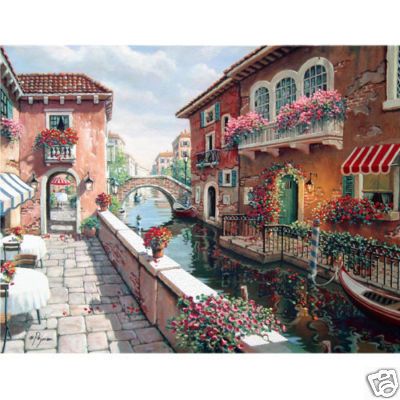 Bob Pejman AFTERNOON IN VENICE 20X26 Signed Canvas New  