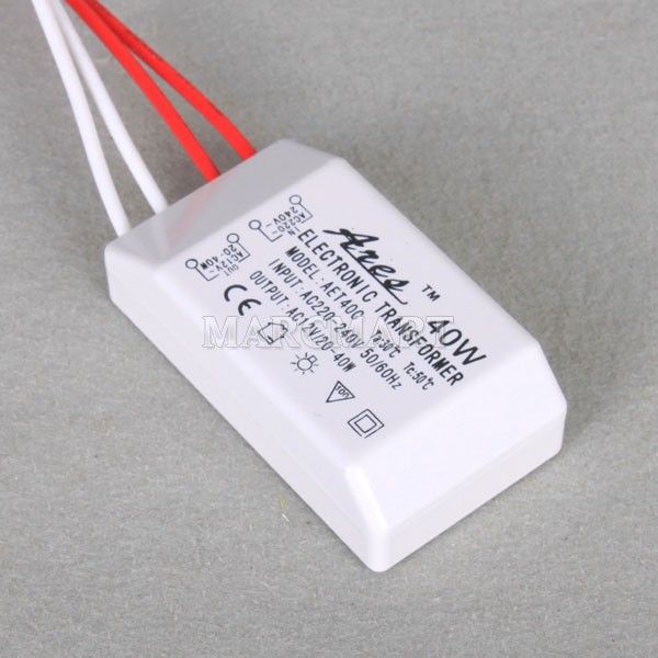 AC 220V to 12V 40W Ares Halogen Electronic Transformer For G4 Halogen 