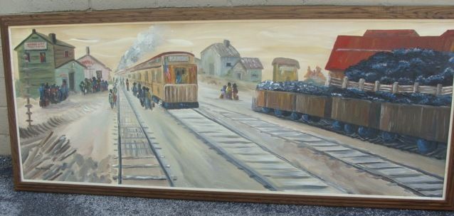 Valter Morais Western Railroad Oil Painting  