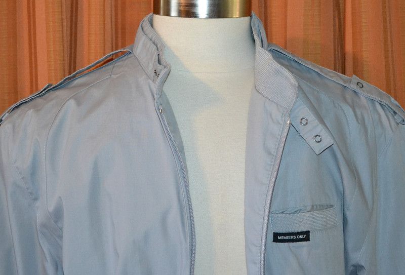 MEMBERS ONLY RETRO RACER GRAY CASUAL FULL ZIP CAFE JACKET MENS 46 