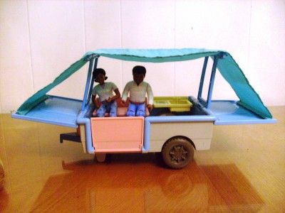 FISHER PRICE LOVING FAMILY DOLLHOUSE POP UP CAMPER WITH HITCH  