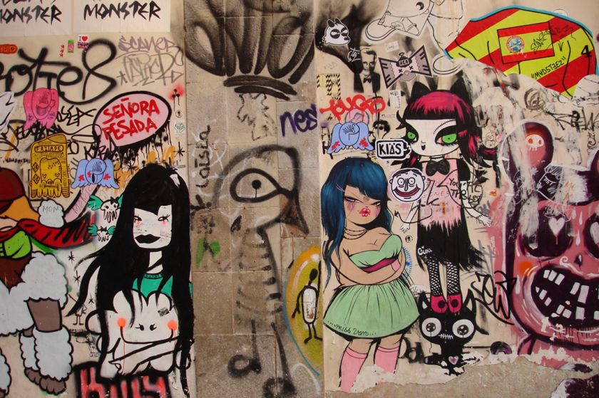 Miss Van  Graffiti Urban street art 24x36 Canvas  