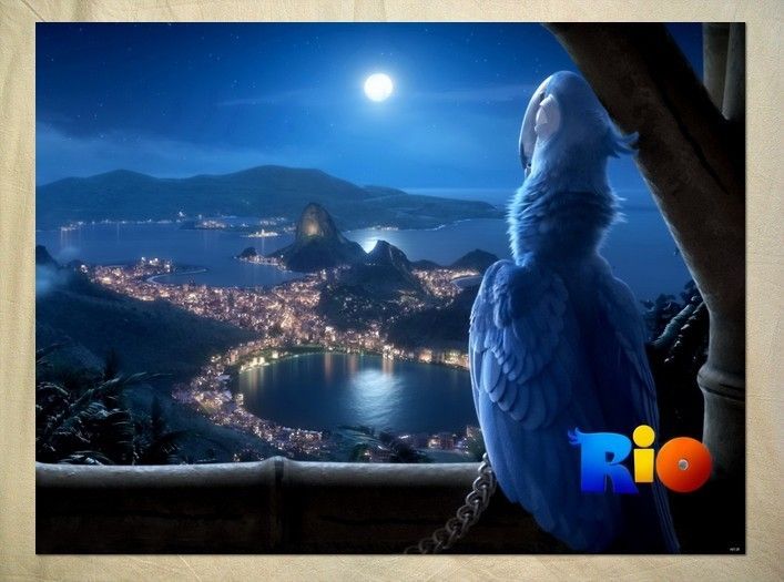 AE126 cartoons RIO Rio de Janeiro Blu parrot POSTER  