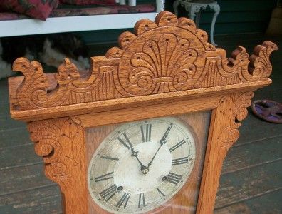 Antique Ithaca Double Dial Calendar Mantle Clock Index No 17, c.1880 