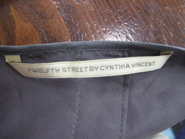 Twelfth St. Cynthia Vincent Gray Long Sleeve Puckered Trim Blouse S 