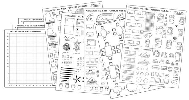 FURNITURE ARRANGING KIT 1/4 Scale  Interior Design  