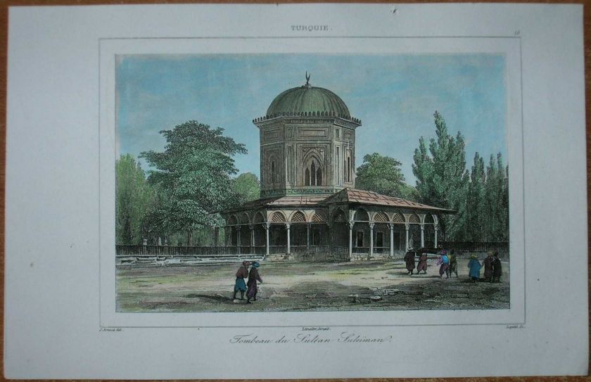 1840 print TURBE OF SULTAN SULEYMAN THE MAGNIFICENT, ISTANBUL (#16 