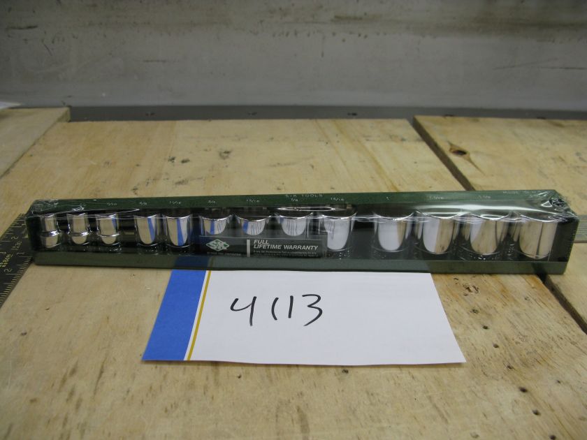 SK 13pc 1/2 Drive 12pt Socket Set in Metal Tray, #4113, NOS  