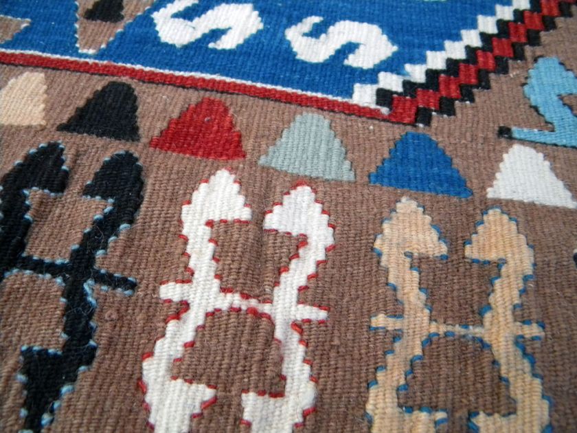 Turkish Rug Kilim Hand Woven Wool Kelim hand Knotted 71 x 53  