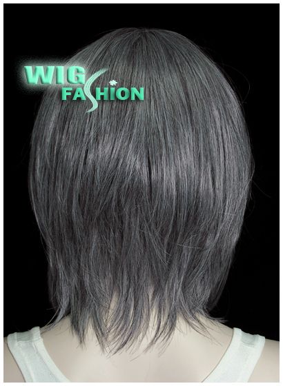 Stunning Short Straight Mixed Grey Cosplay Hair Wig  