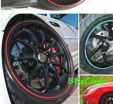 JAPAN Red Rim Stripe 17 Wheel Car Motor Decal sticker  