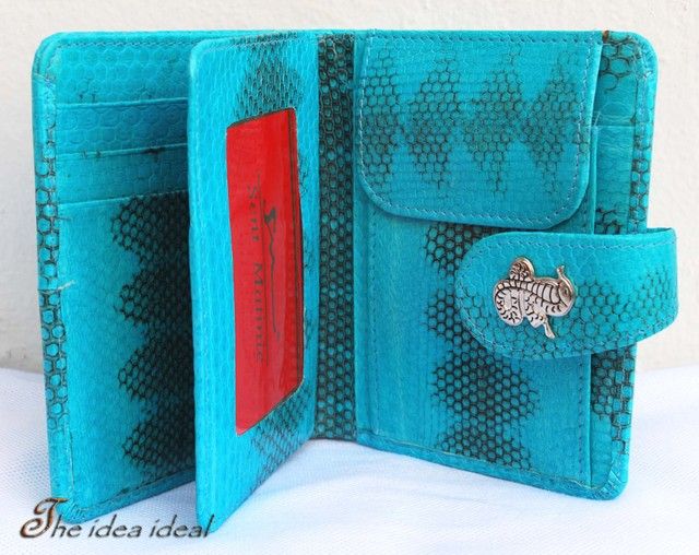 SNAKE SKIN LEATHER LADIES CLUTCH WALLET NEW + Gift bag  