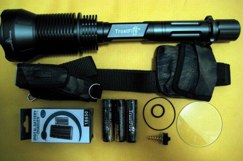 New Trustfire X6 SST 90 LED 2300 Lumens Flashlight Searchlight Set 