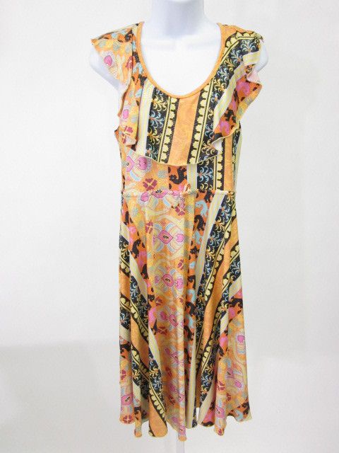 TRICIA FIX Multicolored Knee Length Stretch Dress Sz L  