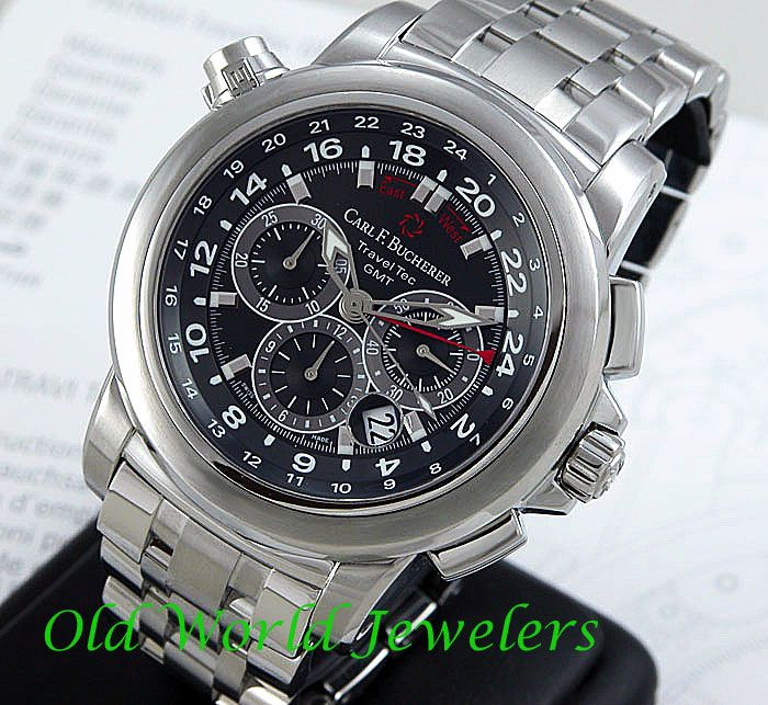 Carl Bucherer Patrivi TravelTec GMT Chronograph,Xtra Strap,Steel Case 