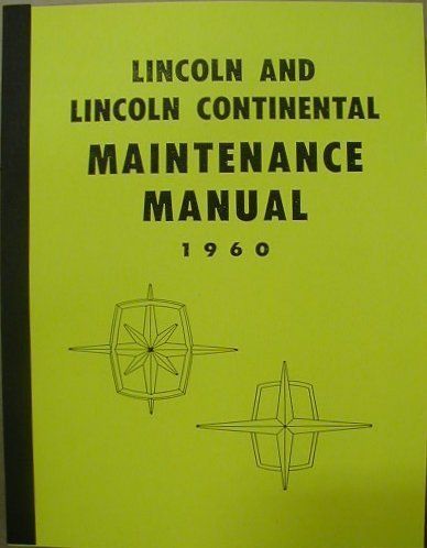 Lincoln 1960 Continental Mk III Repair Manual   NEW  