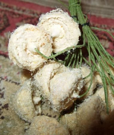 VTG SPUN COTTON Mushroom Millinery Flower Center/Stamen 1940s German 