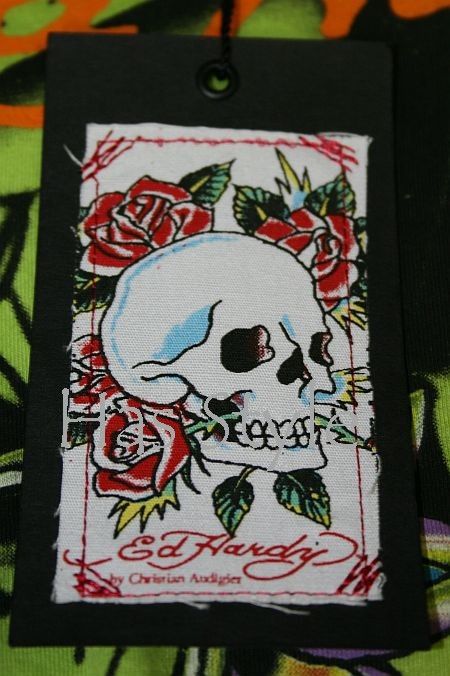 ED Hardy T Shirt Tattoo Sleeve LIME LOVE KILLS SLOWLY  