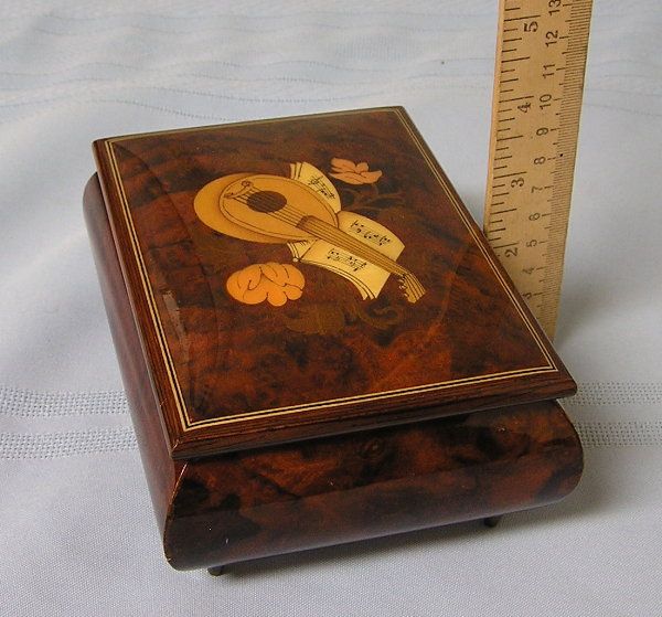   song 36 note music musical casket box by Ballerina Lute Inlay Hear It