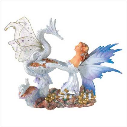 DRAGON & FAERIE FIGURINE wicca pagan fantasy  