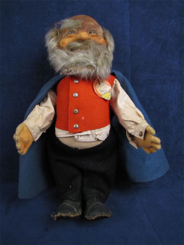 Vintage Steiff Shepherd Doll Cape Beard Gnome Elf wTag  