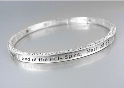 Inspirational Scripture MATTHEW 2819 Silver Stretch Stackable 