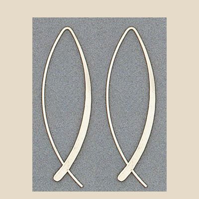 Sterling Silver Ichthus Threader Dangle Earrings  