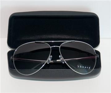 NWT THEORY AVIATOR TH2138 BLACK SILVER SUNGLASSES  