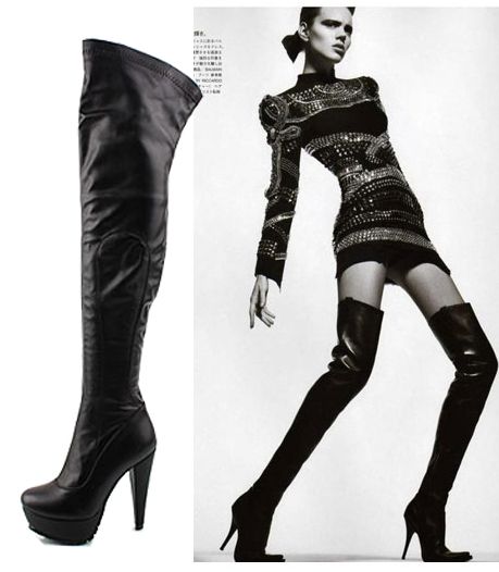 Runway Style Platform Thigh High Boots  