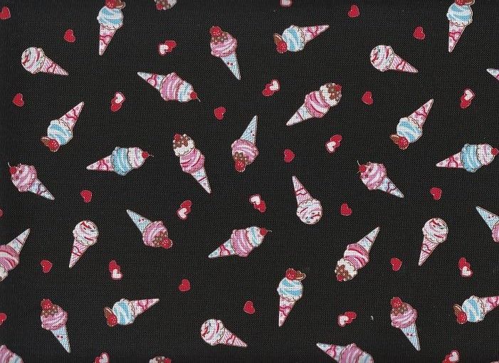 reversible ice cream print canvas fabric 100 % cotton thick fabric the 