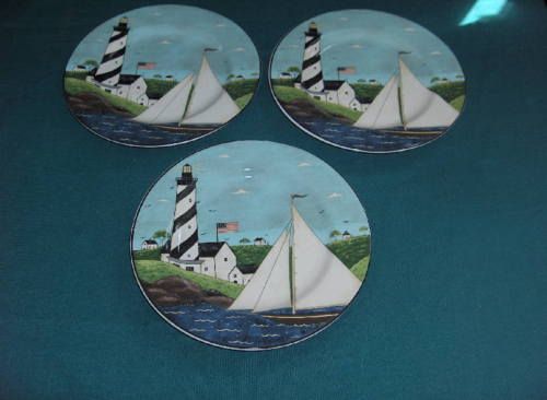 Sakura China,Coastal Breeze,W.Kimble Plates,Lighthouse  