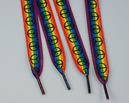 RAINBOW PEACE FASHION SHOELACES  