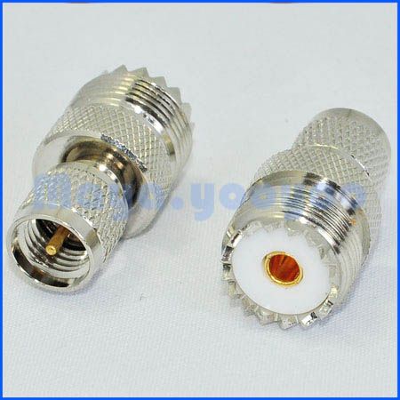 2pcs mini UHF male plug to UHF SO 239 SO239 female jack adapter  