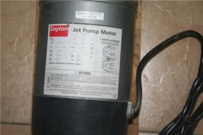 DAYTON JET PUMP MOTOR 115 230Volts // + TEEL 9P997A  