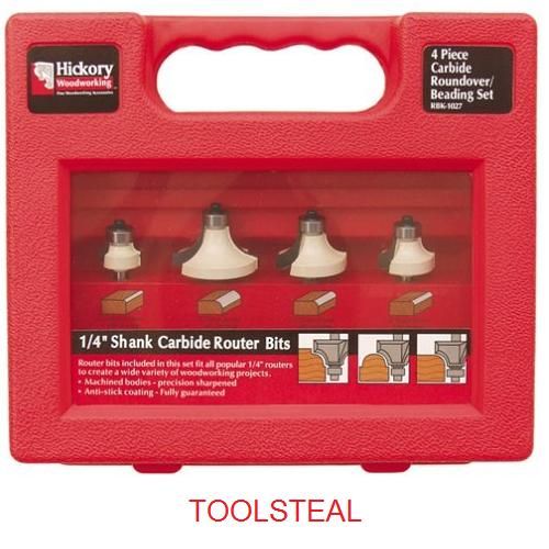 Hickory Woodworking RBK1027 4pc Roundover Beading Set  