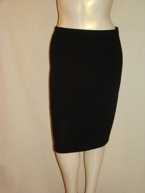 St. John Basics Black Santana Knit A Line Skirt 12  