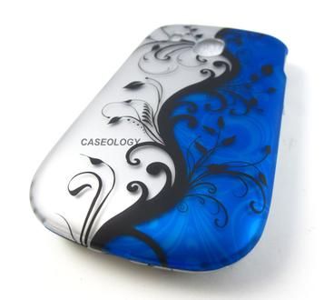 OCEAN BLUE SILVER VINE HARD SHELL SNAP ON COVER CASE FOR LG 500G PHONE 