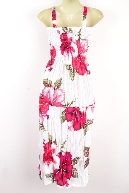 Big Floral Boho SunDress Beach Summer Women White XS S M tm0021w 