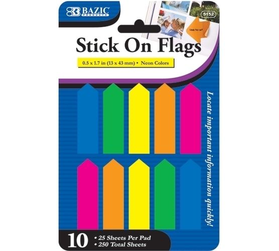   Stick On Flags Arrow Page Marker Index Tab Bookmark 250 sheets  