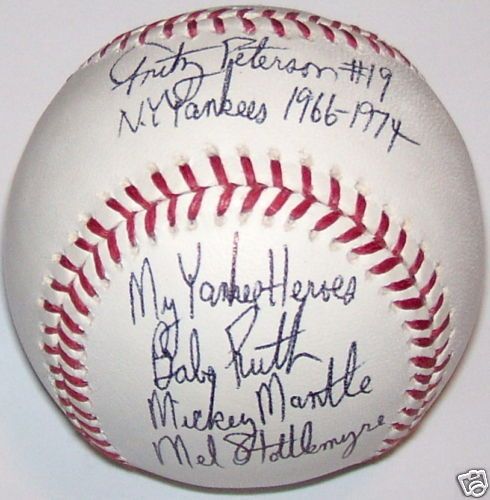 FRITZ PETERSON   YANKEES   SIGNED  MY YANKEE HEROES  