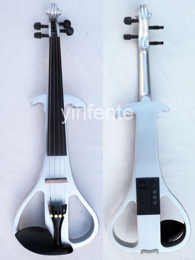 New silver 4/4 Electric violin Nice sound High quality yellow White 