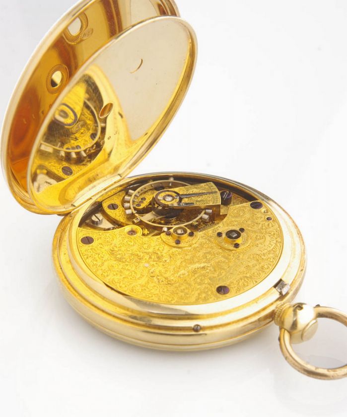 18K Gold Fusee Helical Hair Spring Detent Chronometer Ottoman Pocket 